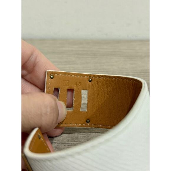 Hermès Kelly Dog Bracelet White Epsom Leather with Rose Gold *Adjustable - Picture 6 of 7